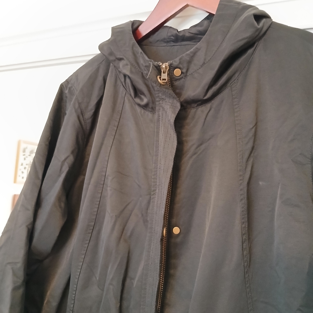 Eilleen Fisher Nylon Cotton Outerwear Hooded Jacket - Picture 7 of 8